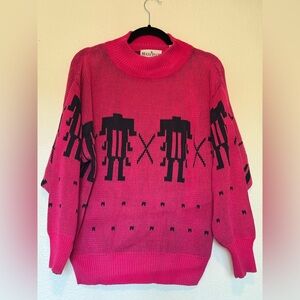 Vintage pink  brass plum Nordstrom pink sweater size medium